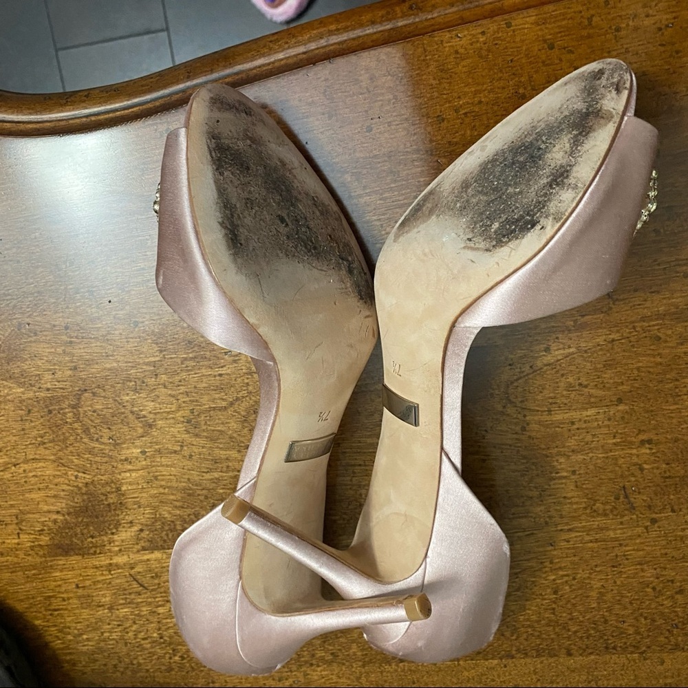 Badgley Mischka Embellished Peep Toe Heel Pump - Picture 5 of 9